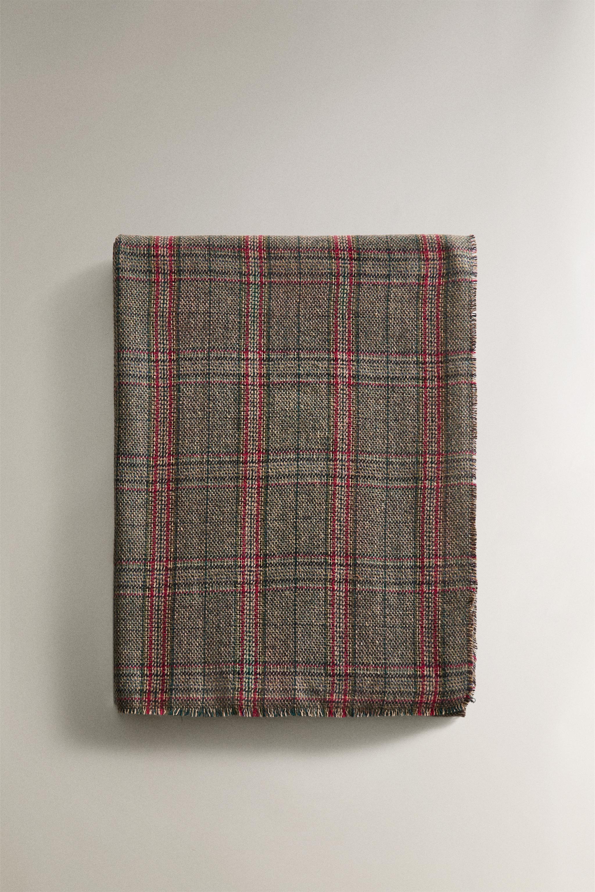 CHRISTMAS TARTAN CHECK BLANKET